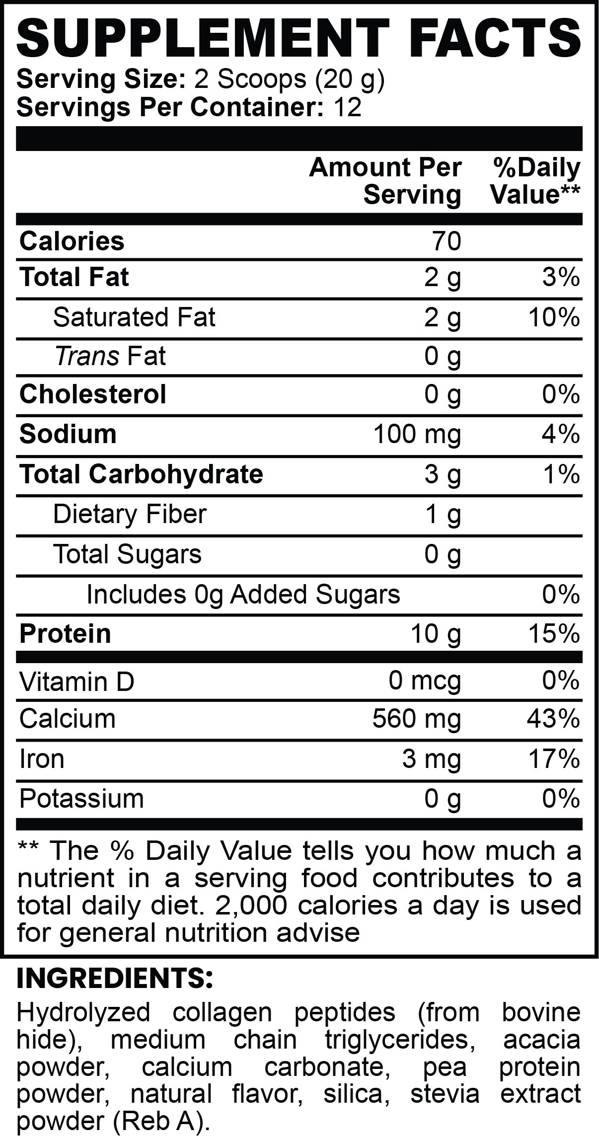 100% GRASS-FED COLLAGEN CREAMER (VANILLA)
