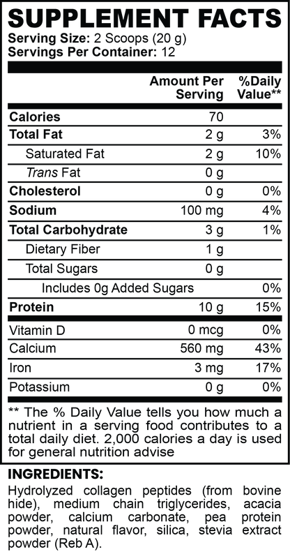 100% GRASS-FED COLLAGEN CREAMER (VANILLA)